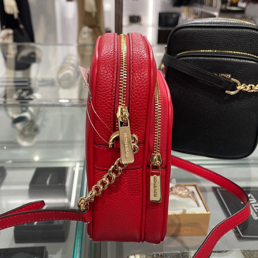 MICHAEL KORS  Jet Set Travel Medium Logo NS Chain XBody Leather Crossbody Flight - Picture 4 of 16